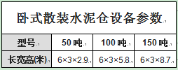 臥式散裝水泥倉設備參數